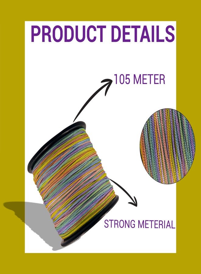 Self Lub 2 mm 100 Meters Chord for Friendship Bands, Sturdy Rainbow Non Streatchable Cord for Jewelry Making, Friendshipband and DIY Crafts - Image 5